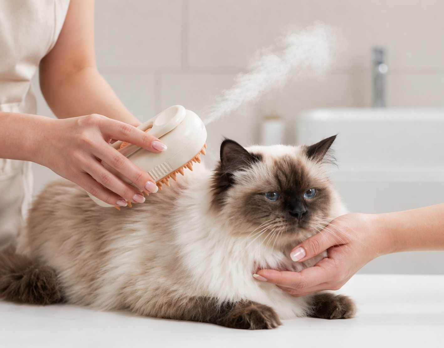LuxePawss 3-in-1 Ultrasonic Steamy Pet Brush
